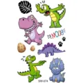 Cute colorful cartoon dinosaur temporary tattoo stickers for kids, fun body art skin decal. - SW074 Dinosaur