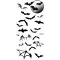 Halloween bat temporary tattoo sticker sheet waterproof body art for scary festival party - MZ403