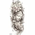 Buddha lotus temporary tattoo sticker waterproof arm body art design for men and women 1pc - Buddha Head and Lotus Style (NZ619) / 19.8x9.6CM