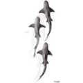 Waterproof temporary shark tattoo sticker black marine animal body art design for men women - FO522