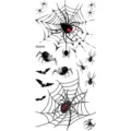 Halloween spider temporary tattoo sticker spooky bat web waterproof body art sticker for party - MZ404