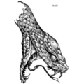 Black and white animal totem snake temporary tattoo sticker for hand foot body art decor. - HL022