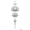 Minimalist lotus moon temporary tattoo sticker elegant body art waterproof design for women - FO191