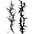 Black white thorn vine tattoo sticker ins style waterproof body art temporary tattoo design variant. - HL023