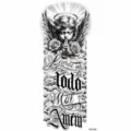 Temporary tattoo sticker featuring angel cherub and roses design for arm body art decoration - NZ1280 Angel Rose Blessing Style / 19.8x9.6CM