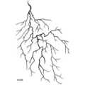 Black and white lightning totem temporary tattoo sticker for hand and foot minimalist style. - HL036