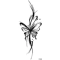 Temporary tattoo sticker minimalist abstract butterfly art black line waterproof body art design - Abstract Streamline Butterfly Style (FO088) / 15x7CM