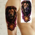 Adesivo per tatuaggio temporaneo leone, design realistico impermeabile per braccio. - Stile Leone (NZ310)