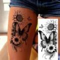 Sexy butterfly sunflower temporary tattoo sticker waterproof long lasting body art. - Butterfly Floral Pattern (NZ511)