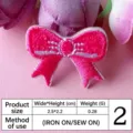 Patch brodé nœud rose pour décoration de vêtements, applique thermocollante - Style Autocollant Rose (8#) / Type Autocollant