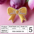 Écusson brodé nœud jaune thermocollant ou à coudre pour vêtements, dimension 2.5x2.2 cm - Style Thermocollant Jaune (5#) / Thermocollant