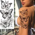 Waterproof sexy butterfly flower temporary tattoo sticker for arm, leg and body art decoration. - Butterfly Floral Pattern (NZ525)