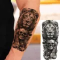 Realistic lion skull temporary tattoo sticker waterproof long lasting body art arm decal - Lion Skull Style (NZ336)