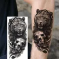 Lion skull temporary tattoo sticker for arm and leg waterproof realistic body art design - Lion Skull Style (NZ341)