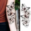 Waterproof butterfly floral temporary tattoo sticker for arm and leg decorative variant. - Butterfly Floral Pattern (NZ528)