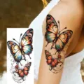 Waterproof butterfly temporary tattoo sticker for arm and body art style decoration - Butterfly Floral Pattern (NZ1026)