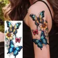 Butterfly flower temporary tattoo waterproof long lasting arm leg sticker body art decor - Butterfly Floral Pattern (NZ1027)
