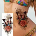 Waterproof sexy butterfly and rose temporary body art tattoo sticker for women and girls. - Butterfly Floral Pattern (NZ1150)