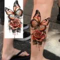 Sexy butterfly rose waterproof temporary tattoo sticker for arm leg body art decor 1pc - Butterfly Floral Pattern (NZ1157)