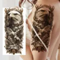 Adesivo tatuaggio aquila temporaneo braccio gamba impermeabile stile scuro arte corporea 1pz - NZ168 / 19.8x9.6CM
