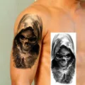 Halloween Skull Waterproof Temporary Tattoo Sticker for Arm and Leg Realistic Design - NZ1179 / 19.8x9.6CM