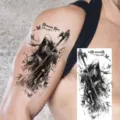 Waterproof temporary Halloween skull grim reaper tattoo sticker for arm and leg use. - NZ1181 / 19.8x9.6CM
