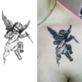 Gothic angel skull temporary tattoo sticker, dark style body art for arms and chest. - Angel Skull (HA044) / 8x8cm