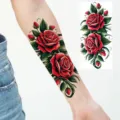 Sexy rose flower leaf temporary tattoo sticker for arm body art waterproof realistic design - Rose Flower Style (NZ1267)