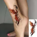 Autocollant de tatouage temporaire étanche avec un design de phénix aquarelle vibrant. - Phénix Aquarelle(FO276) / 15x7CM