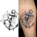 Waterproof temporary nautical compass anchor tattoo sticker for arm hand body art decor - Nautical Compass Anchor (HA057) / 8x8cm