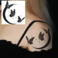 Temporary butterfly crescent moon tattoo sticker for body art fashion styling chic decor - HA089 / 8x8cm