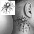 Temporary spider web tattoo sticker black line art waterproof body art sticker for men and women - HA035