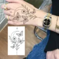 Adesivo per tatuaggio temporaneo farfalla luna mano arte corporea impermeabile sticker - HS108