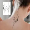 Adesivo per tatuaggio temporaneo mezzaluna farfalla collo arte corporea alla moda - HS113
