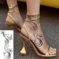 Butterfly floral temporary tattoo sticker for hand and foot body art waterproof body sticker - Butterfly Lace Style (FO302) / 15x7CM