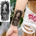 Wateroverdracht tattoo sticker, zwart-wit realistisch ontwerp, arm lichaamsversiering. - FO130 / 15x7CM
