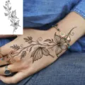 Temporary butterfly flower tattoo sticker for hand body art waterproof elegant style - HL109 / 12x8cm