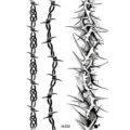 Black white thorn barbed wire temporary tattoo sticker minimalist body art waterproof - HL020