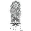 Adesivo per tatuaggio temporaneo nero mandala lotus body art finto tatuaggio impermeabile - MZ048