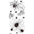 Temporary tattoo sticker featuring creepy black and red spiders and webs for Halloween party. - MZ407