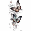 Butterfly Temporary Tattoo Sticker Body Art Waterproof Fake Arm Leg Decal Design Style - Hand-painted Butterfly Vine Style (FO116) / 15x7CM