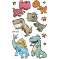 Colorful cartoon dinosaur temporary tattoo sheet, cute animal skin stickers for kids and adults. - SW079 Dinosaur