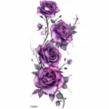 Purple rose vine temporary tattoo sticker for hand wrist and leg body art decoration - Purple Rose Vine Style (FO264) / 15x7CM
