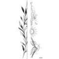 Minimalist black line temporary tattoo sticker botanical mountain wave design variant - FO329