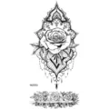 Adesivo per tatuaggio temporaneo rosa mandala arte linea nera impermeabile - MZ053