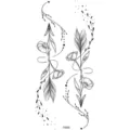 Minimalist floral arrow temporary tattoo sticker sheet, elegant black line art body art design. - FO330