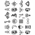 Foglio di adesivi per tatuaggi temporanei neri e bianchi minimalisti per dita piccole - HM054 (Simboli Mistici)