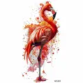Waterproof watercolor flamingo temporary tattoo sticker for arm body art fashion design. - Flamingo (NZ1223)