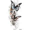 Butterfly and flower temporary tattoo sticker for women body art waterproof arm leg decor - FO013