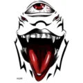 Black and white monster mouth temporary tattoo sticker, gothic third eye waterproof art. - HL049